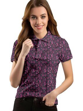 Women Breast Cancer Short Sleeve Quick Dry Tennis Shirts Athletic Yoga Tops Fit